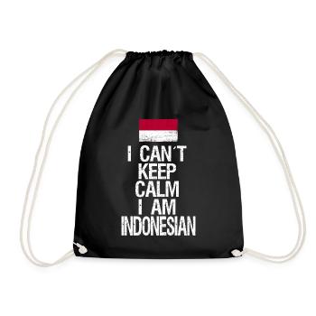 I can not Keep Calm I am Indonesian - Drawstring Bag - black - Front