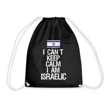 Je ne peux pas rester calme Je suis Isreali - Sac de sport léger - noir - Devant