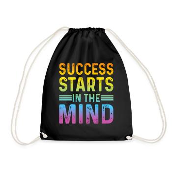 Success Starts In The Mind Motivational Entreprene - Drawstring Bag - black - Front