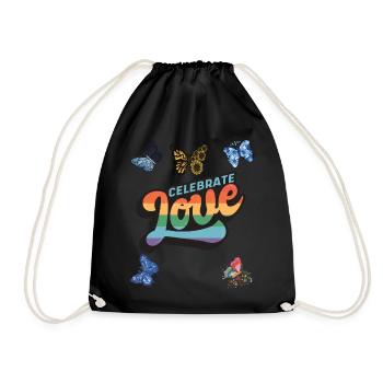 Butterfly Love Motivational Saying with Butterflie - Turnbeutel - Schwarz - Vorne