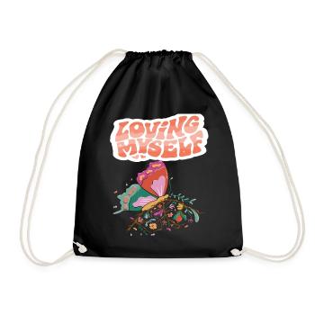Aimer le papillon Motivation Dicton avec Butterfl - Sac de sport léger - noir - Devant