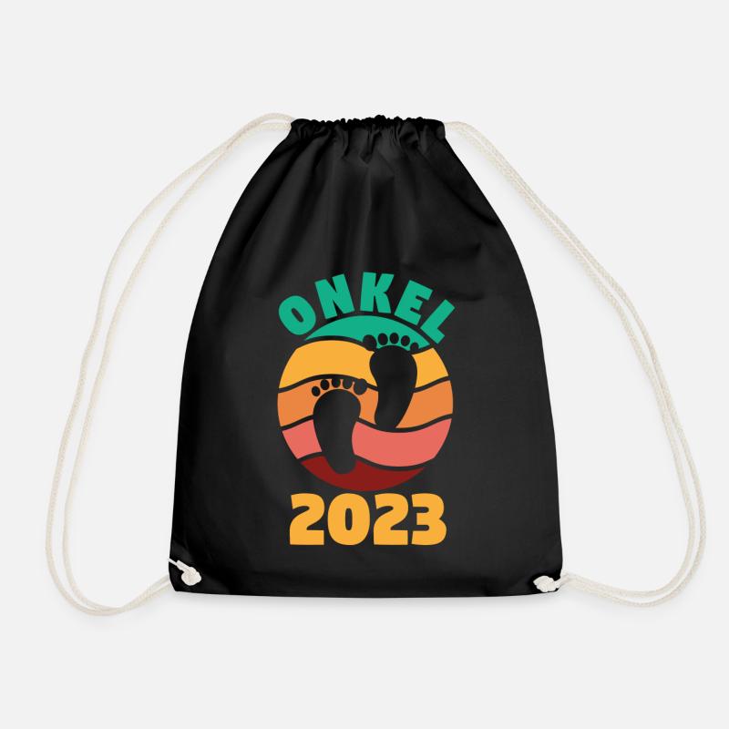 Onkel 2023 Schwangerschaft Schwanger Werdender Onk - Turnbeutel - Schwarz