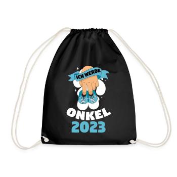 Onkel 2023 Schwangerschaft Schwanger Werdender Onk - Turnbeutel - Schwarz - Vorne