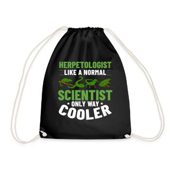 Herpetology Reptiles Herpetologist Lizards - Drawstring Bag - black - Front