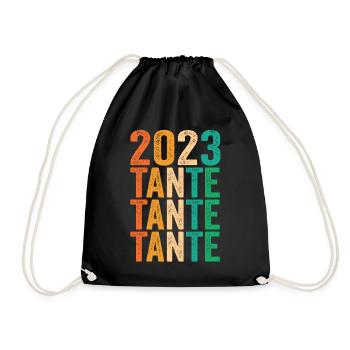 Tante 2023 Schwangerschaft Schwanger Werdende Tant - Turnbeutel - Schwarz - Vorne