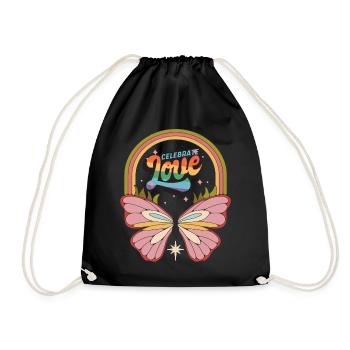 Butterfly célèbre le dicton motivant avec Butte - Sac de sport léger - noir - Devant