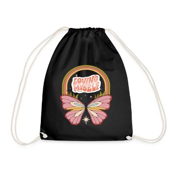 Butterfly Myself Motivation Dicton avec Cute But - Sac de sport léger - noir - Devant