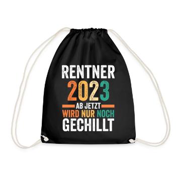 Rente 2023 Pension Pensionär Ruhestand Rentner - Turnbeutel - Schwarz - Vorne