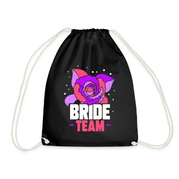 Team Bride Party Brides Wedding Weddings - Drawstring Bag - black - Front