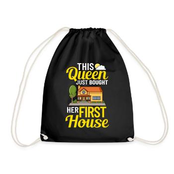 Home Home House Purchase Property - Drawstring Bag - black - Front
