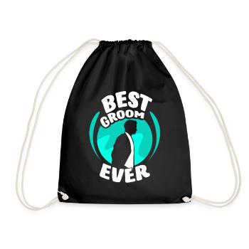 Best Groom Ever Wedding Party - Drawstring Bag - black - Front