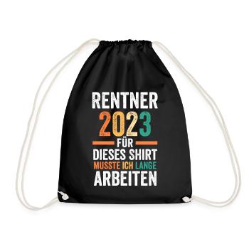 Pension 2023 Pensionär Ruhestand Rentner Rente - Turnbeutel - Schwarz - Vorne