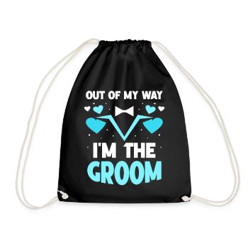 Out of the way I'm the groom wedding party - Drawstring Bag - black - Front