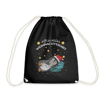 Offizielles Weihnachtsshirt Weihnachtsmütze - Turnbeutel - Schwarz - Vorne