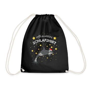 Offizielles Schlafshirt Orca Killerwal Christmas - Turnbeutel - Schwarz - Vorne