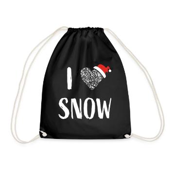Snow Winter Winter Time Winter Sports Apres Ski - Drawstring Bag - black - Front