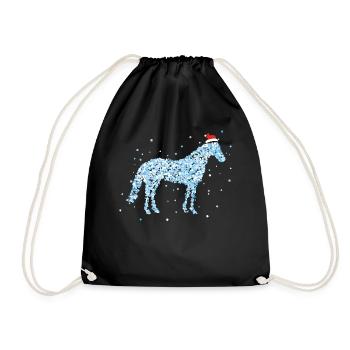 Propriétaire de chevaux Motif de Noël Chapeau de Père Noël - Sac de sport léger - noir - Devant