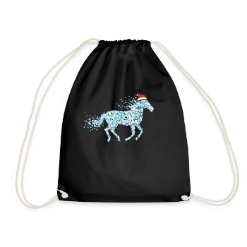Horse Ponies Horse Girl Christmas Outfit Noël - Sac de sport léger - noir - Devant