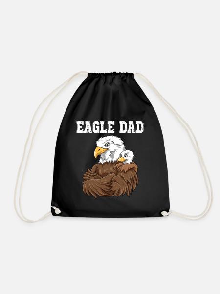 Eagle Dad Eagle Papa und Baby Papa Vatertag - Turnbeutel - Schwarz