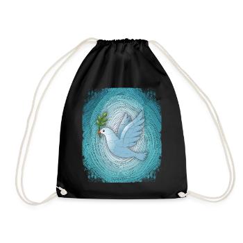Peace Dove of Peace Peace Symbol Peace Symbol - Drawstring Bag - black - Front