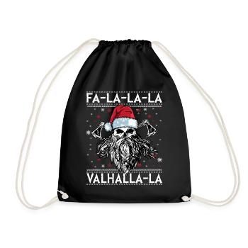Viking Ugly Christmas – Valhalla Wikinger Outfit - Drawstring Bag - black - Front