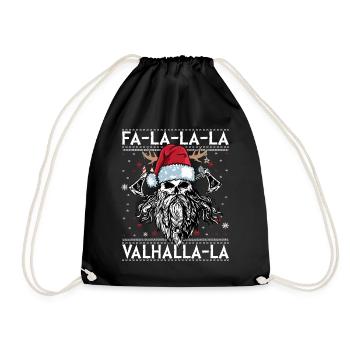 Viking Ugly Christmas – Valhalla Wikinger Outfit - Drawstring Bag - black - Front