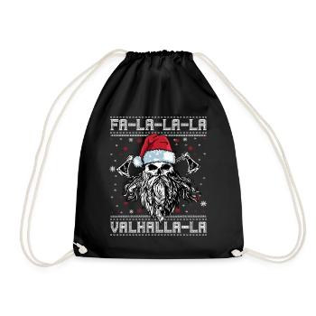 Viking Ugly Christmas – Valhalla Wikinger Outfit - Drawstring Bag - black - Front