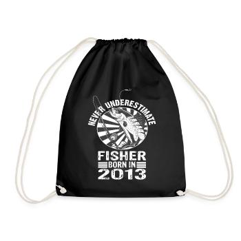 Never Underestimate Fisher born 2013 - Turnbeutel - Schwarz - Vorne
