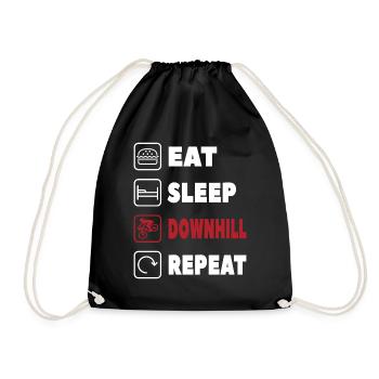 Eat Sleep downhill Repeat Fun Mountain Biking - Drawstring Bag - black - Front