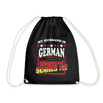 My husband is German Lustig Deutschland humor for - Drawstring Bag - black - Front