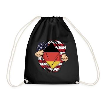 American Growm with super German blood in me for - Drawstring Bag - black - Front