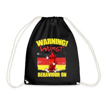 Funny German sausage sausage humor for a - Drawstring Bag - black - Front