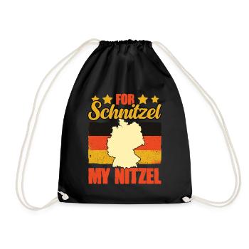 Für Schnitzel My Nitzel Lustiges Deutschland Humor - Turnbeutel - Schwarz - Vorne