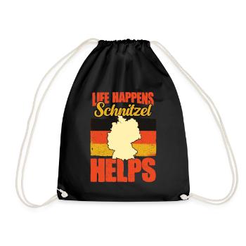 Funny Germany Schnitzel Humor for German - Drawstring Bag - black - Front