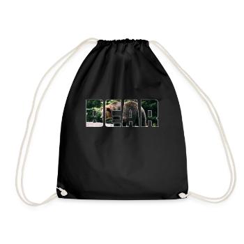 Bear - Drawstring Bag - black - Front