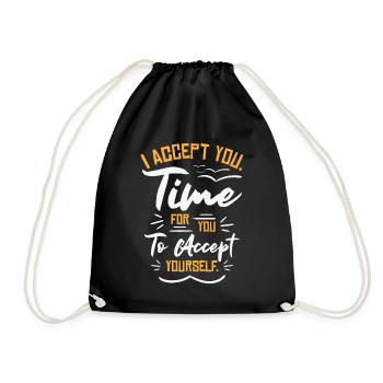 Inspirierender Motivator Selbstfürsorge - Turnbeutel - Schwarz - Vorne