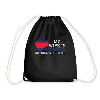 Nothing Scares Me Cambodian Wife Cambodia - Drawstring Bag - black - Front