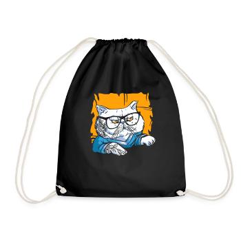 Lunettes élégantes Nerd Persian Cat Beanie - Sac de sport léger - noir - Devant