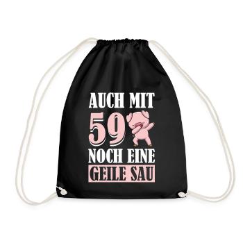 Auch Mit 59 Noch Eine Geile Sau Schwein 59th - Turnbeutel - Schwarz - Vorne