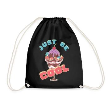 Eiscreme logo Sommer Softeis Geschenkidee - Turnbeutel - Schwarz - Vorne