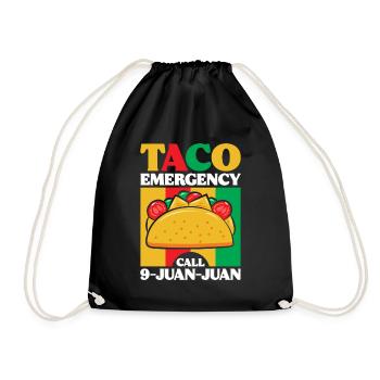 Tacos Taco Mexican Fast Food Gift - Drawstring Bag - black - Front