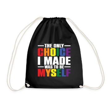 LGBT Human Human Rainbow Gift Idea - Drawstring Bag - black - Front