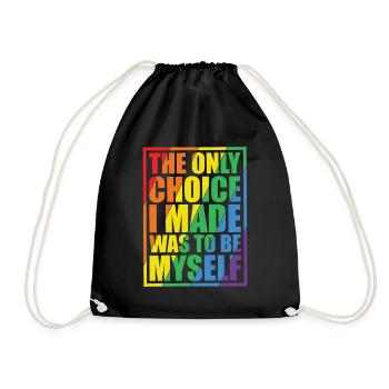 LGBT Human Human Rainbow Gift Idea - Drawstring Bag - black - Front