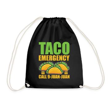 Tacos Taco Mexikanisch Fast Food Geschenk - Turnbeutel - Schwarz - Vorne