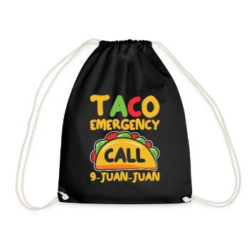 Tacos Taco Mexikanisch Fast Food Geschenk - Turnbeutel - Schwarz - Vorne