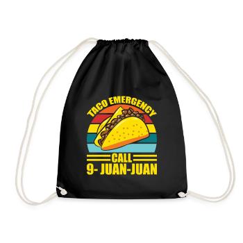 Tacos Taco Mexikanisch Fast Food Geschenk - Turnbeutel - Schwarz - Vorne
