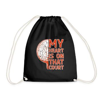My heart is on that court Golf - Turnbeutel - Schwarz - Vorne