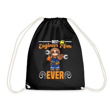 Best Engineer Mom Ever Construction Worker Mommy - Drawstring Bag - black - Front