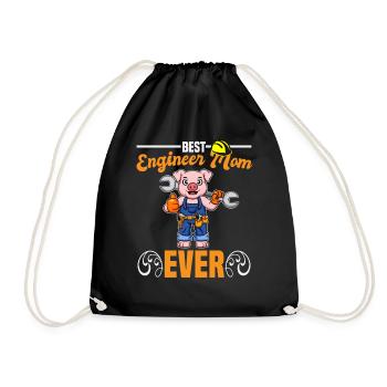 Best Engineer Mom Ever Construction Worker Mommy - Drawstring Bag - black - Front