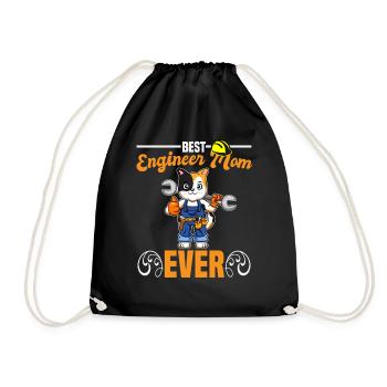 Best Engineer Mom Ever Construction Worker Mommy - Drawstring Bag - black - Front